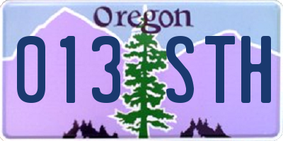 OR license plate 013STH