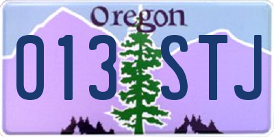 OR license plate 013STJ