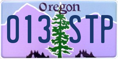 OR license plate 013STP
