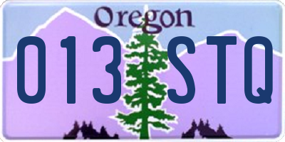 OR license plate 013STQ