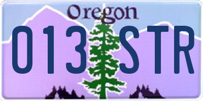 OR license plate 013STR