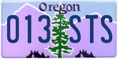 OR license plate 013STS