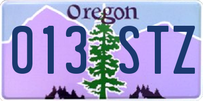 OR license plate 013STZ
