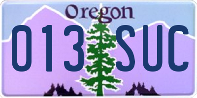 OR license plate 013SUC