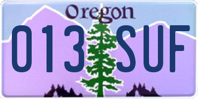 OR license plate 013SUF