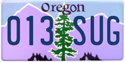 OR license plate 013SUG