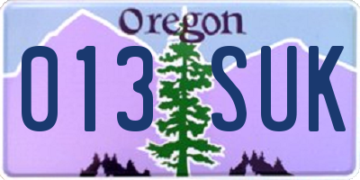 OR license plate 013SUK