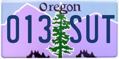 OR license plate 013SUT
