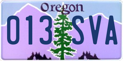 OR license plate 013SVA