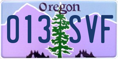 OR license plate 013SVF