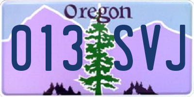 OR license plate 013SVJ