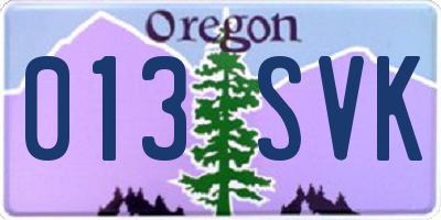 OR license plate 013SVK