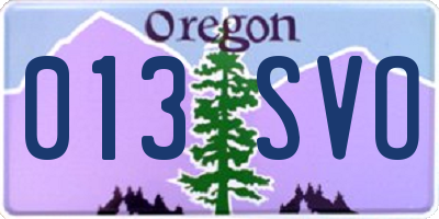 OR license plate 013SVO