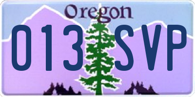 OR license plate 013SVP