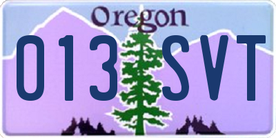 OR license plate 013SVT