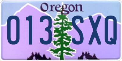 OR license plate 013SXQ