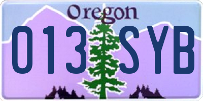 OR license plate 013SYB