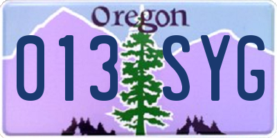 OR license plate 013SYG