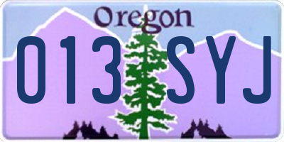 OR license plate 013SYJ