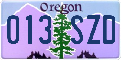 OR license plate 013SZD