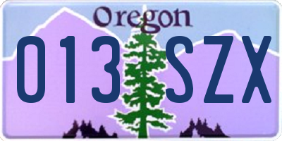 OR license plate 013SZX