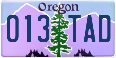 OR license plate 013TAD
