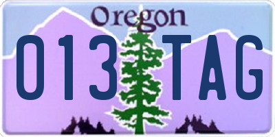 OR license plate 013TAG