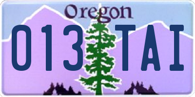 OR license plate 013TAI