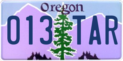 OR license plate 013TAR