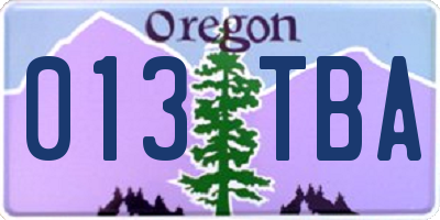 OR license plate 013TBA