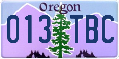 OR license plate 013TBC