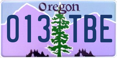 OR license plate 013TBE