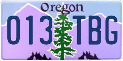 OR license plate 013TBG