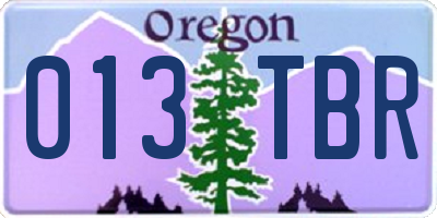 OR license plate 013TBR