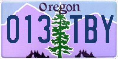 OR license plate 013TBY