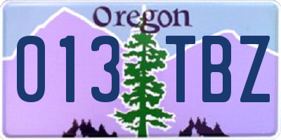 OR license plate 013TBZ