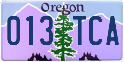OR license plate 013TCA