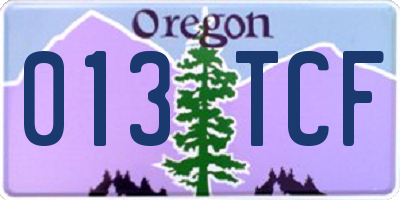 OR license plate 013TCF