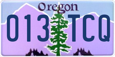 OR license plate 013TCQ