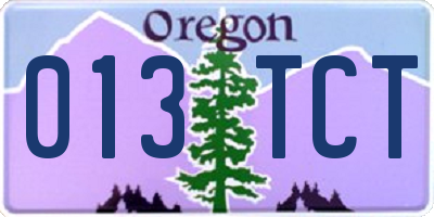 OR license plate 013TCT