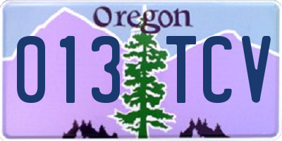 OR license plate 013TCV