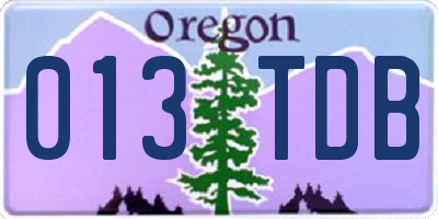 OR license plate 013TDB