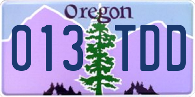OR license plate 013TDD