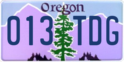OR license plate 013TDG