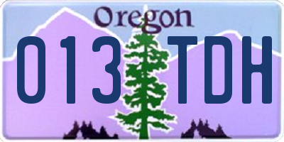 OR license plate 013TDH