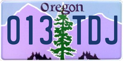 OR license plate 013TDJ