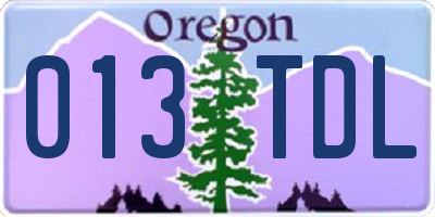 OR license plate 013TDL