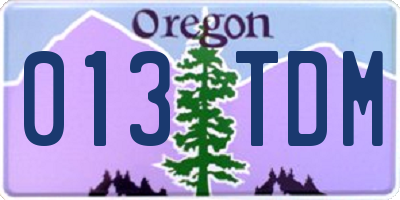 OR license plate 013TDM