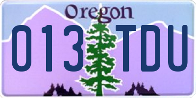 OR license plate 013TDU