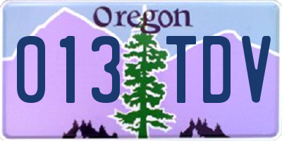 OR license plate 013TDV